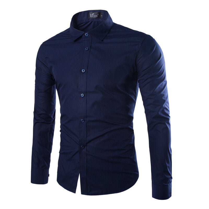 Herren elegante Langarmhemd Aliams
