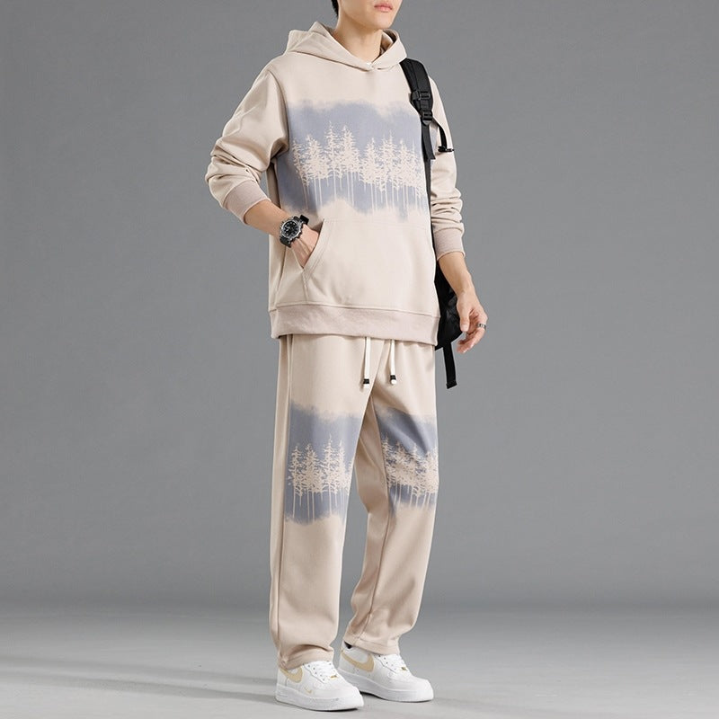 Herren Freizeit-Loungewear-Set mit entspannter Passform und kreativen Baum-Print Aliams