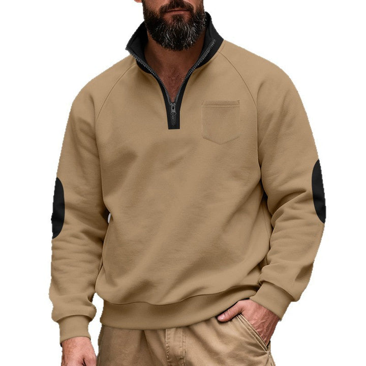 Herren Pullover mit Stehkragen und Reißverschluss Aliams