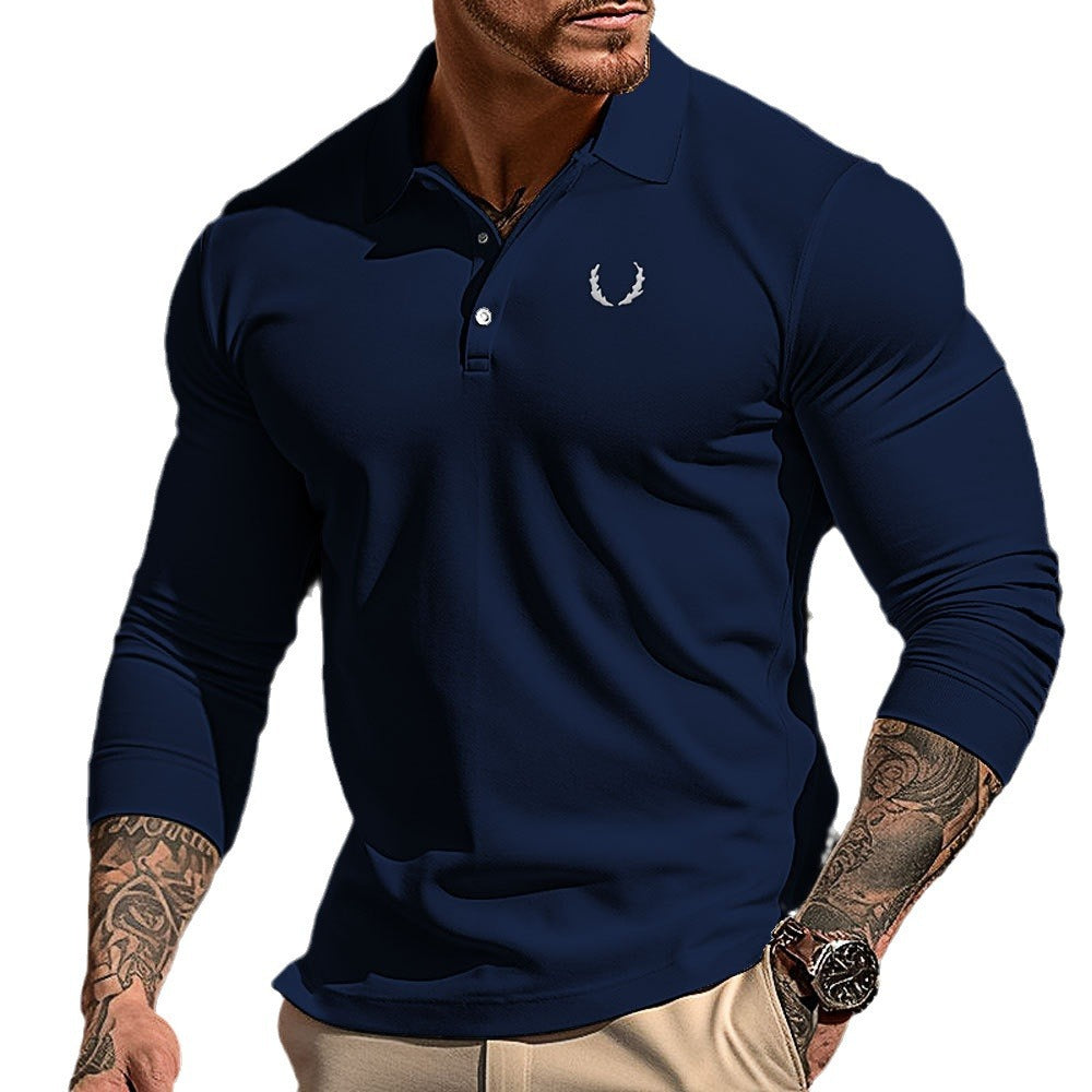 Herren sportliches Langarm Poloshirt mit atmungsaktivem Material und elegantem Kragen Aliams