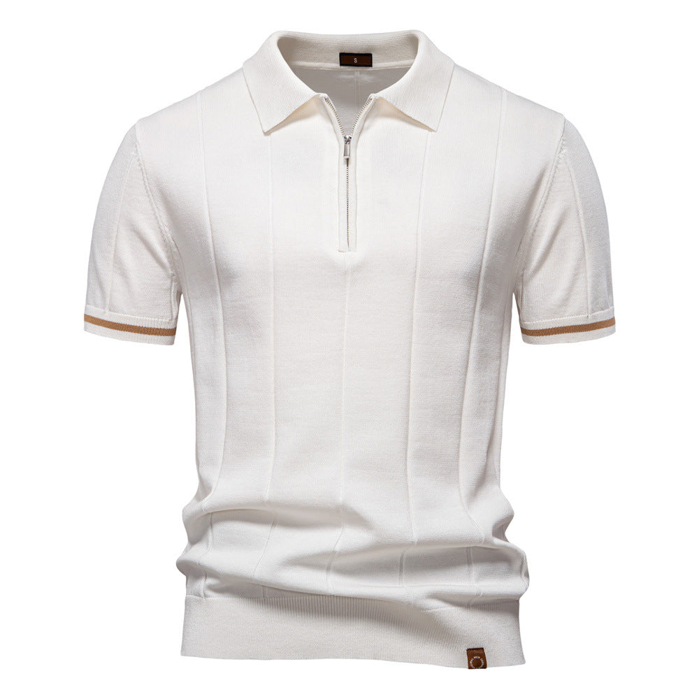 Herren Polohemd mit kurzer Knopfleiste und strukturiertem Design Aliams