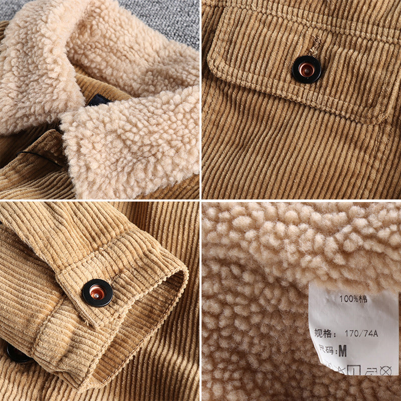 Herren Cordjacke mit kuscheligem Futter und praktischen Taschen Aliams