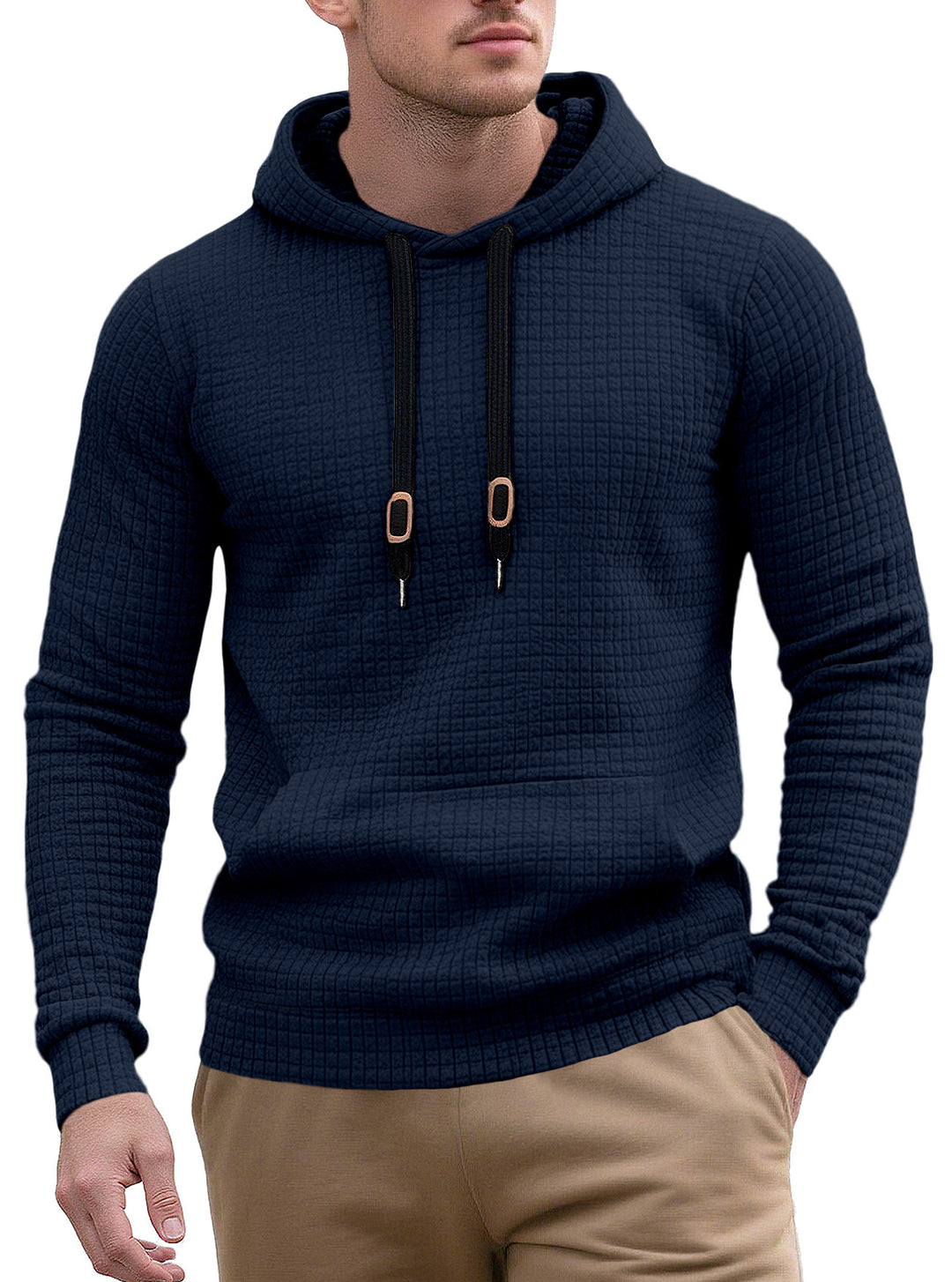 Herren Hoodie mit strukturierter Oberfläche und modischem Design Aliams