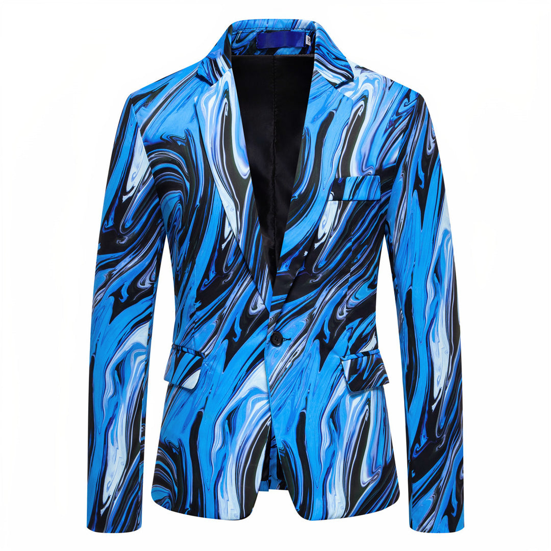 Herren Designer Blazer mit auffälligem Marmor-Muster Aliams