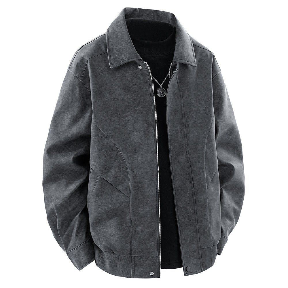 Herren Kunstlederjacke im modernen Schnitt mit vielen praktischen Taschen Aliams