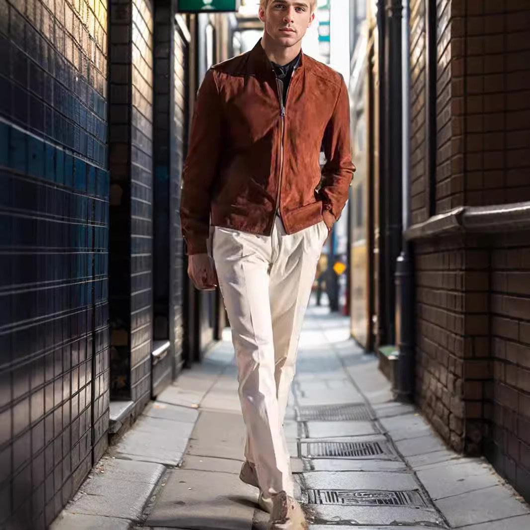 Herren Elegante und lässige Wildlederjacke Aliams