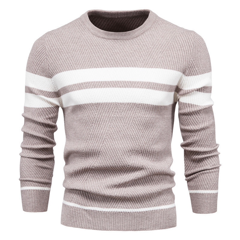 Herren Strickpullover mit modernem Strukturdesign und klassischen Streifen Aliams