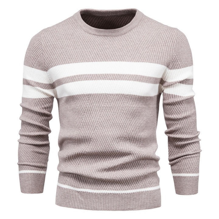 Herren Strickpullover mit modernem Strukturdesign und klassischen Streifen Aliams