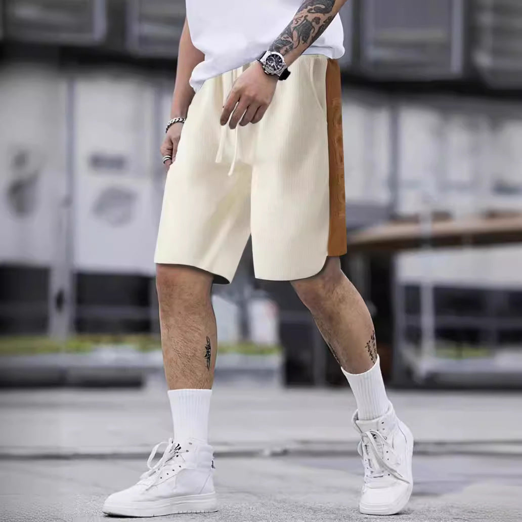 Herren stylische Freizeithose mit atmungsaktiver Struktur und seitlichen Kontraststreifen Aliams