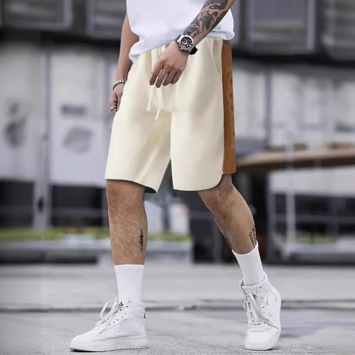 Herren stylische Freizeithose mit atmungsaktiver Struktur und seitlichen Kontraststreifen Aliams