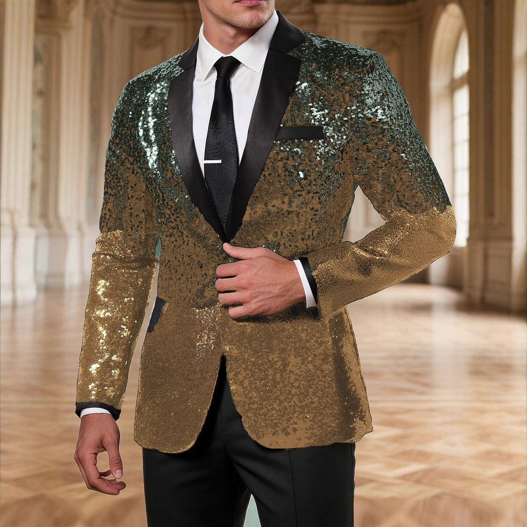 Herren eleganter Pailletten-Anzugblazer mit luxuriösen Akzenten Aliams