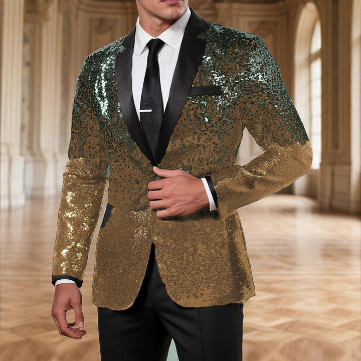 Herren eleganter Pailletten-Anzugblazer mit luxuriösen Akzenten Aliams