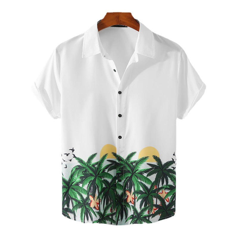 Herren Freizeit Schlafanzug mit tropischen Palmendruck Aliams