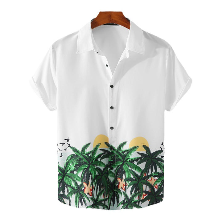 Herren Freizeit Schlafanzug mit tropischen Palmendruck Aliams