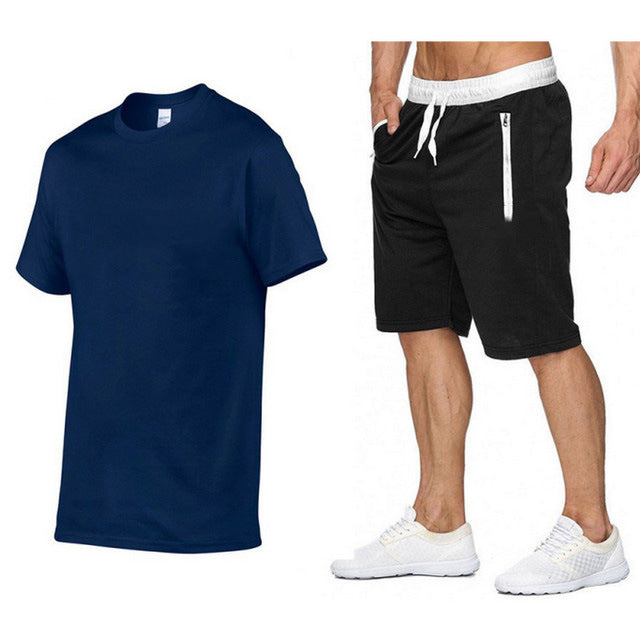 Herren sportliches T-Shirt und bequeme Shorts im lässigen Stil Aliams