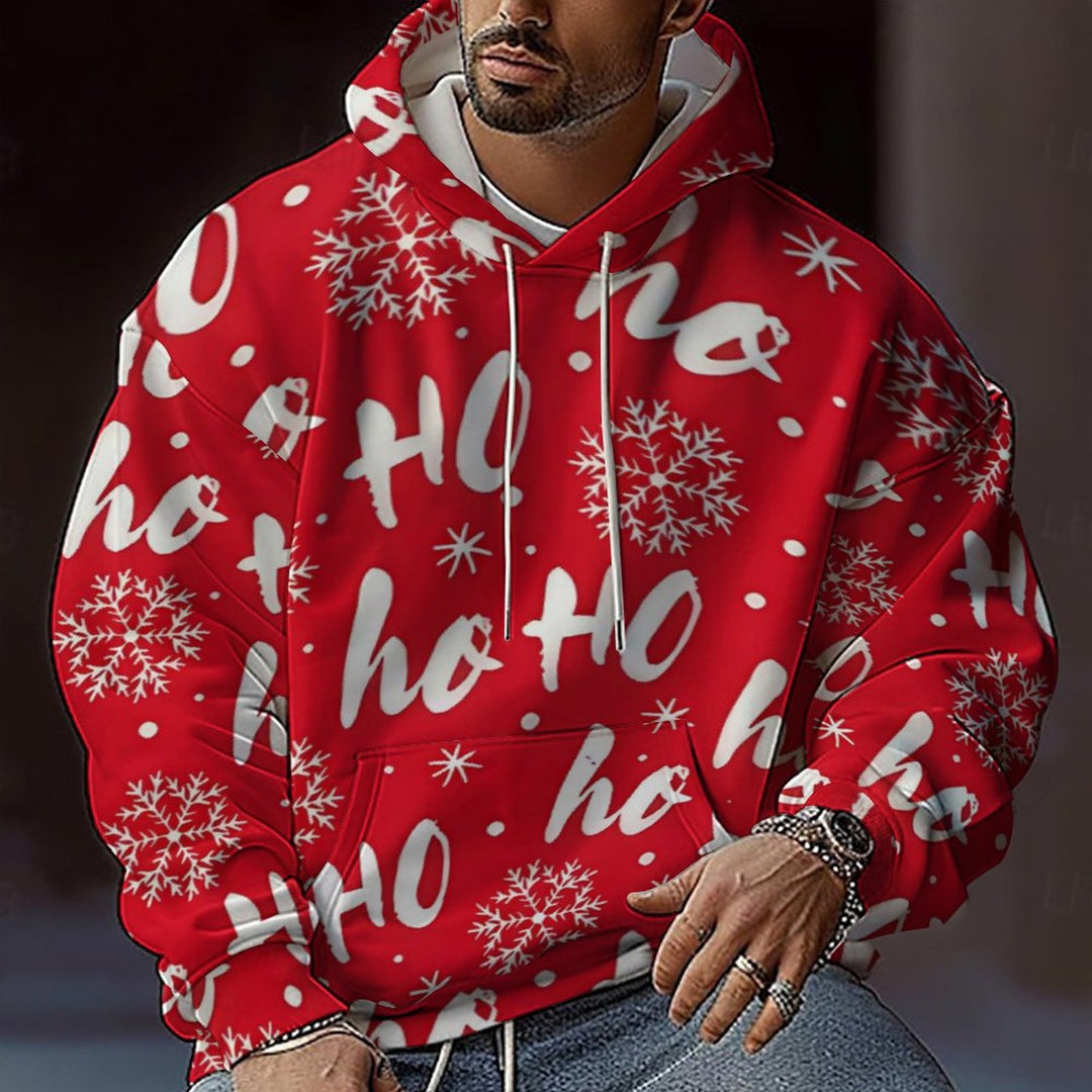 Herren Weihnachts-Hoodie mit farbenfrohem grafischen Design und bequemer Passform Aliams
