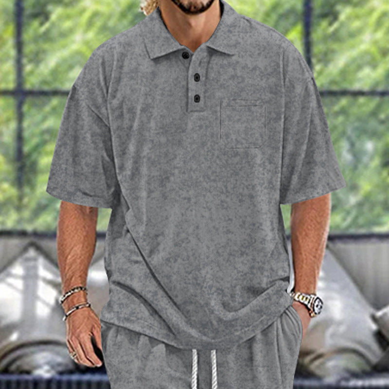 Herren Poloshirt mit strukturiertem Design und praktischen Knöpfen Aliams