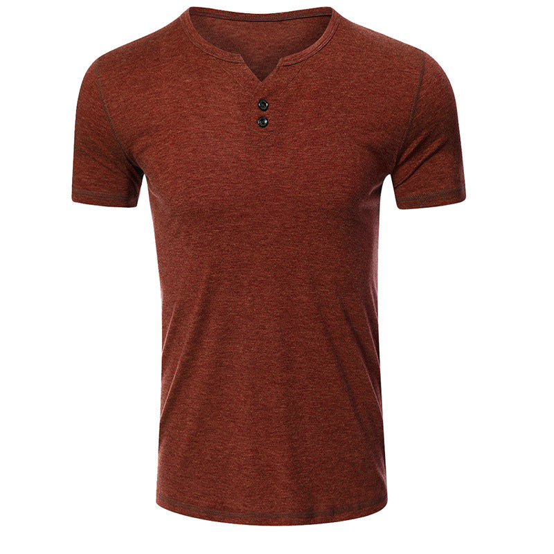 Herren Kurzarm Henley-T-Shirt mit modischem Knopfdesign und komfortablem Schnitt Aliams