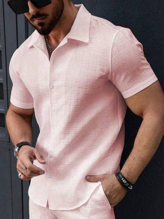 Herren Kurzarm Hemd mit strukturiertem Design Aliams