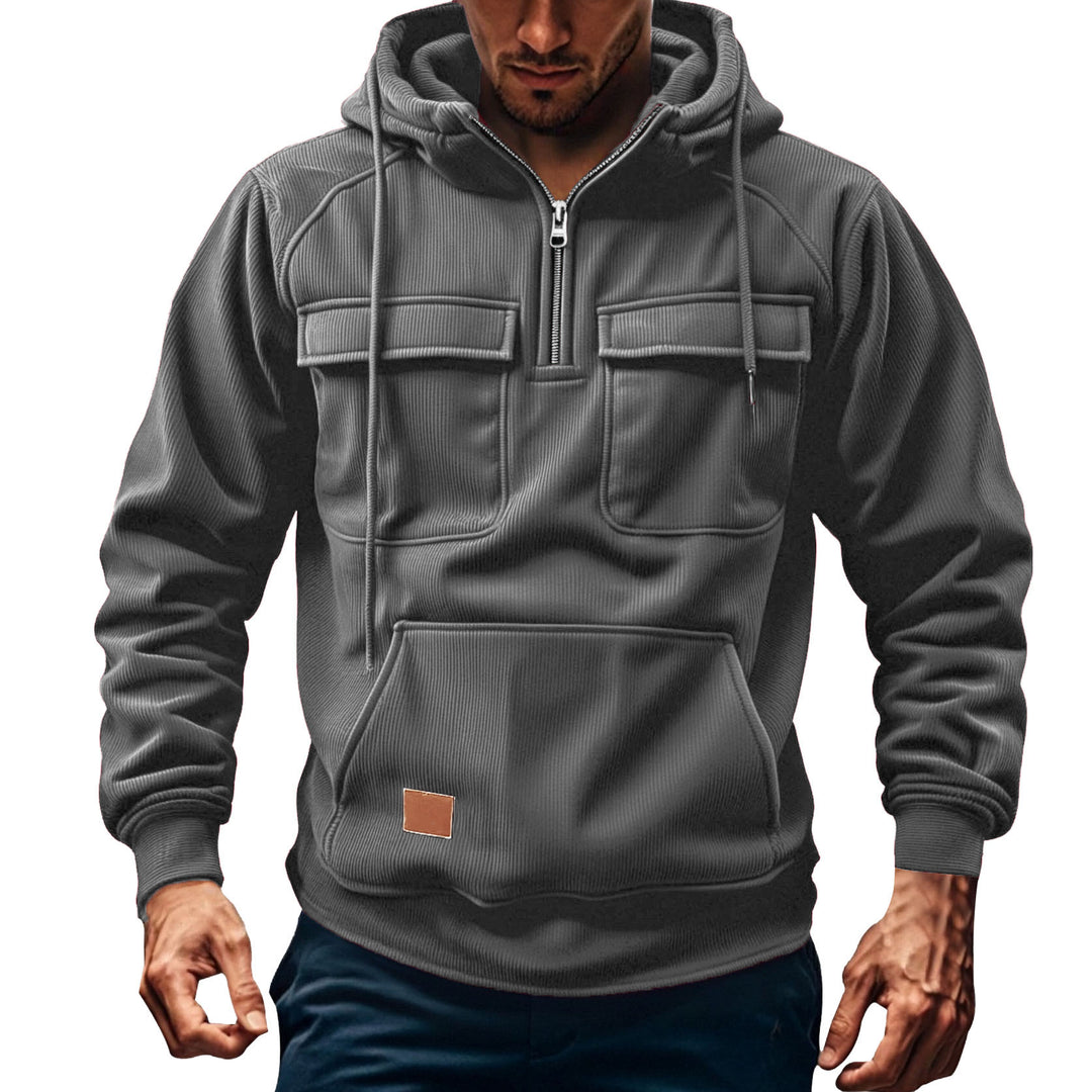 Herren Fleece-Hoodie mit praktischen Taschen Aliams