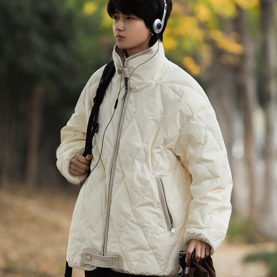 Damen gesteppte Winterjacke mit hohem Kragen und praktischen Taschen Aliams