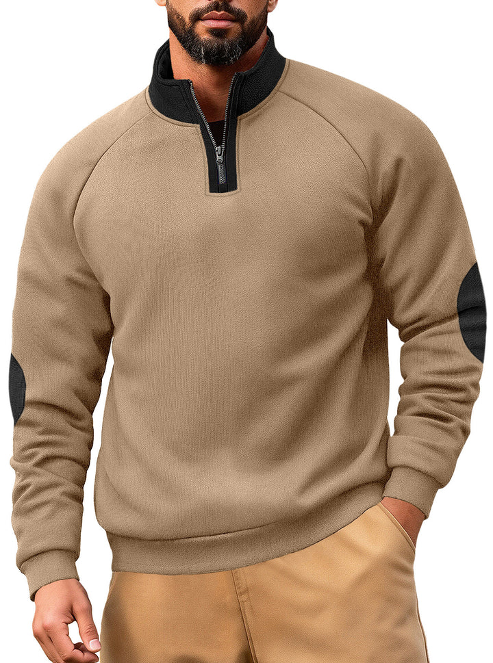 Herren Fleece-Kapuzenpullover mit innovativem Reißverschluss und Kontrastdetails Aliams