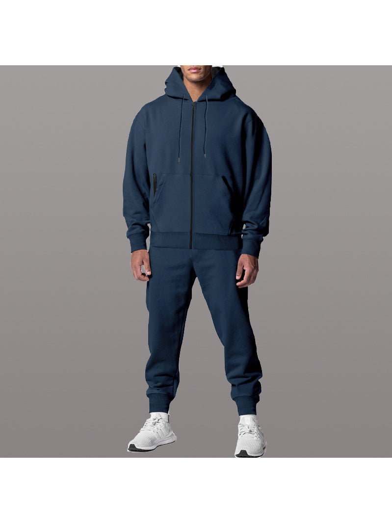 Herren sportlicher Kapuzensweatanzug mit funktionalen Reißverschlusstaschen Aliams