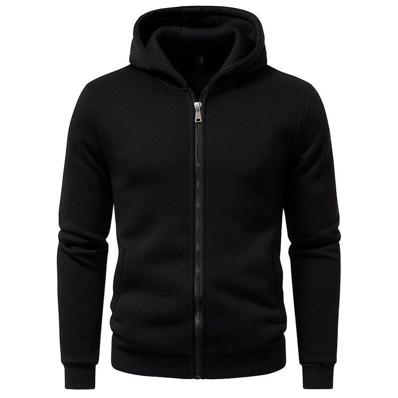 Herren komfortabler Kapuzenpullover mit durchgehendem Reißverschluss Aliams