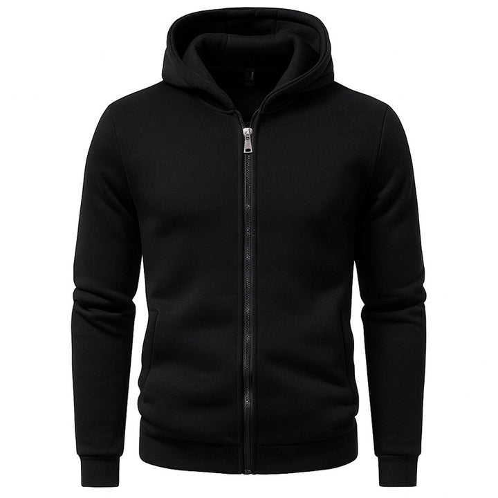 Herren komfortabler Kapuzenpullover mit durchgehendem Reißverschluss Aliams