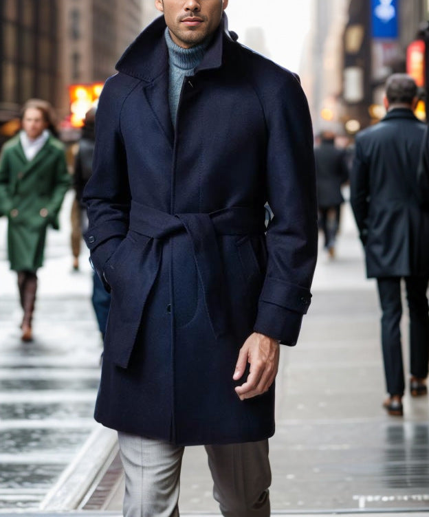 Herren Eleganter Woll-Trenchcoat Aliams