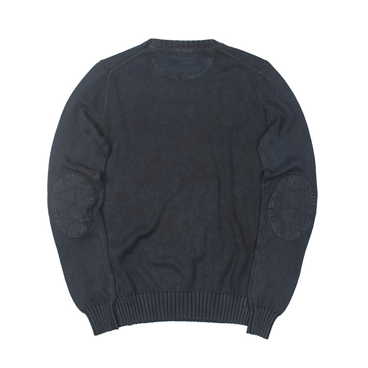Herren feiner Strickpullover mit raffiniertem Rundhalsausschnitt und elastischem Bund Aliams