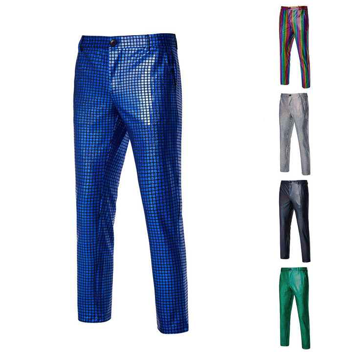 Herren Glamouröse Disco-Hose mit schimmerndem Obermaterial Aliams