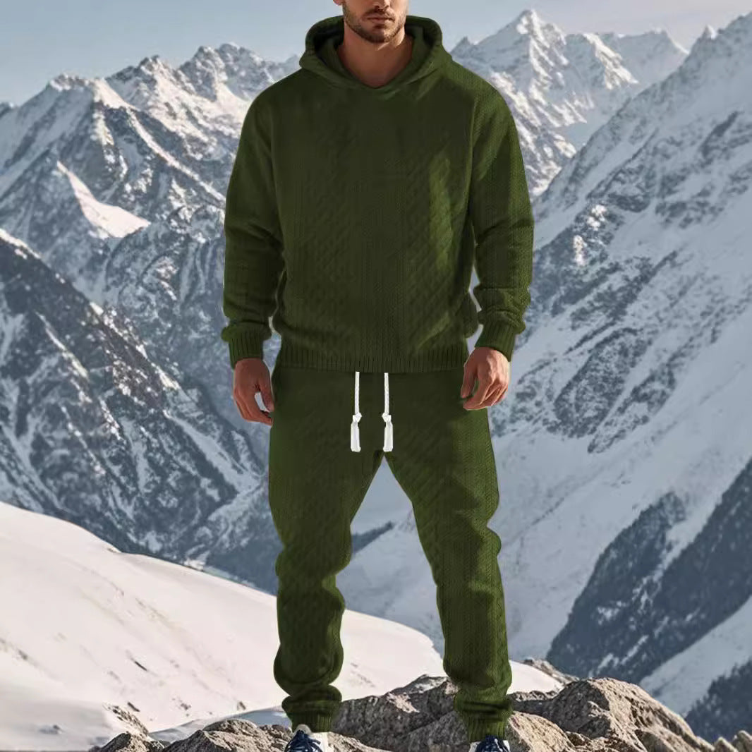 Herren sportliches Hoodie und Jogginghose Set mit strukturiertem Design Aliams