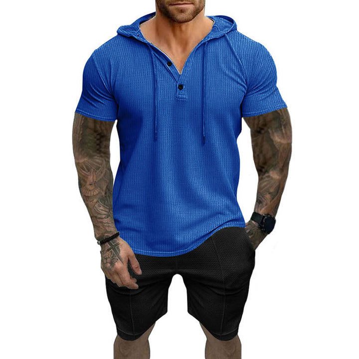 Herren sportliches Kapuzenshirt und Shorts-Set Aliams