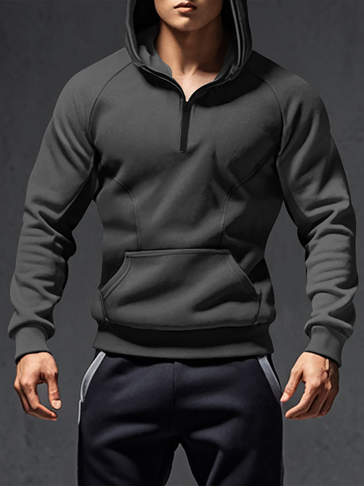 Herren sportlicher Hoodie mit halbem Reißverschluss Aliams