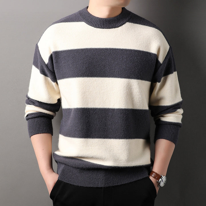 Herren Strickpullover mit schickem Streifenmuster und modernem Schnitt Aliams