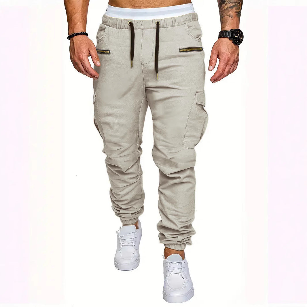 Herren Cargo-Jogginghose mit elastischem Bund und praktischen Reißverschlusstaschen Aliams