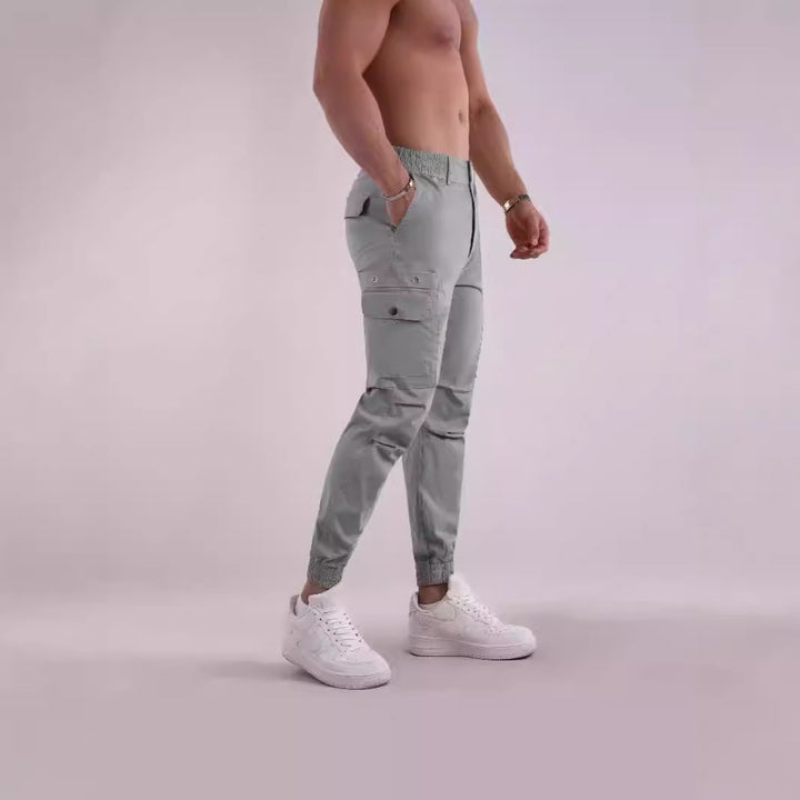 Herren Cargo-Hose mit funktionalen Taschen und elastischem Bund Aliams