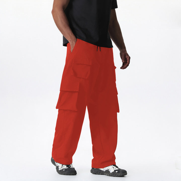 Herren Cargo-Hose mit vielseitigen Taschen und elastischem Bund Hedi-Mode