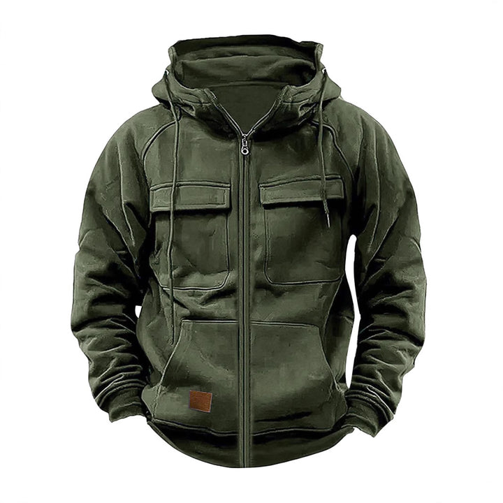 Herren Utility-Hoodie mit praktischen Taschen und Reißverschluss Aliams