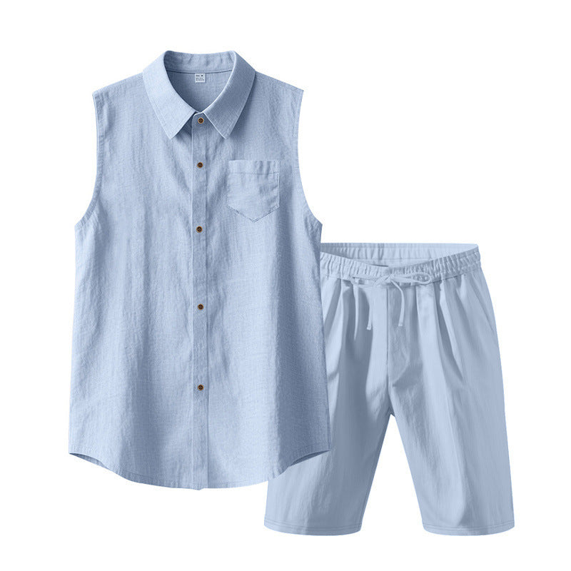 Herren ärmelloses Oberteil mit elastischen Shorts Aliams