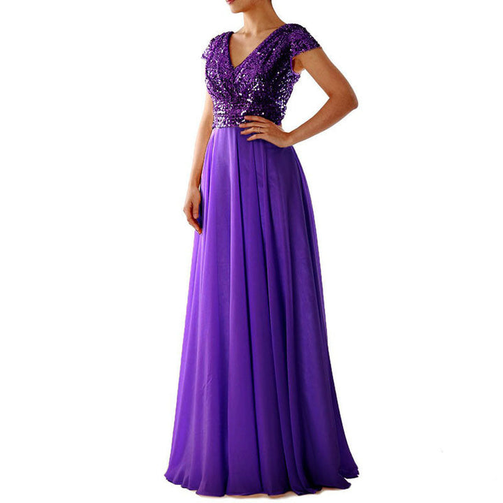 Damen Abendkleid mit funkelndem Oberteil Aliams