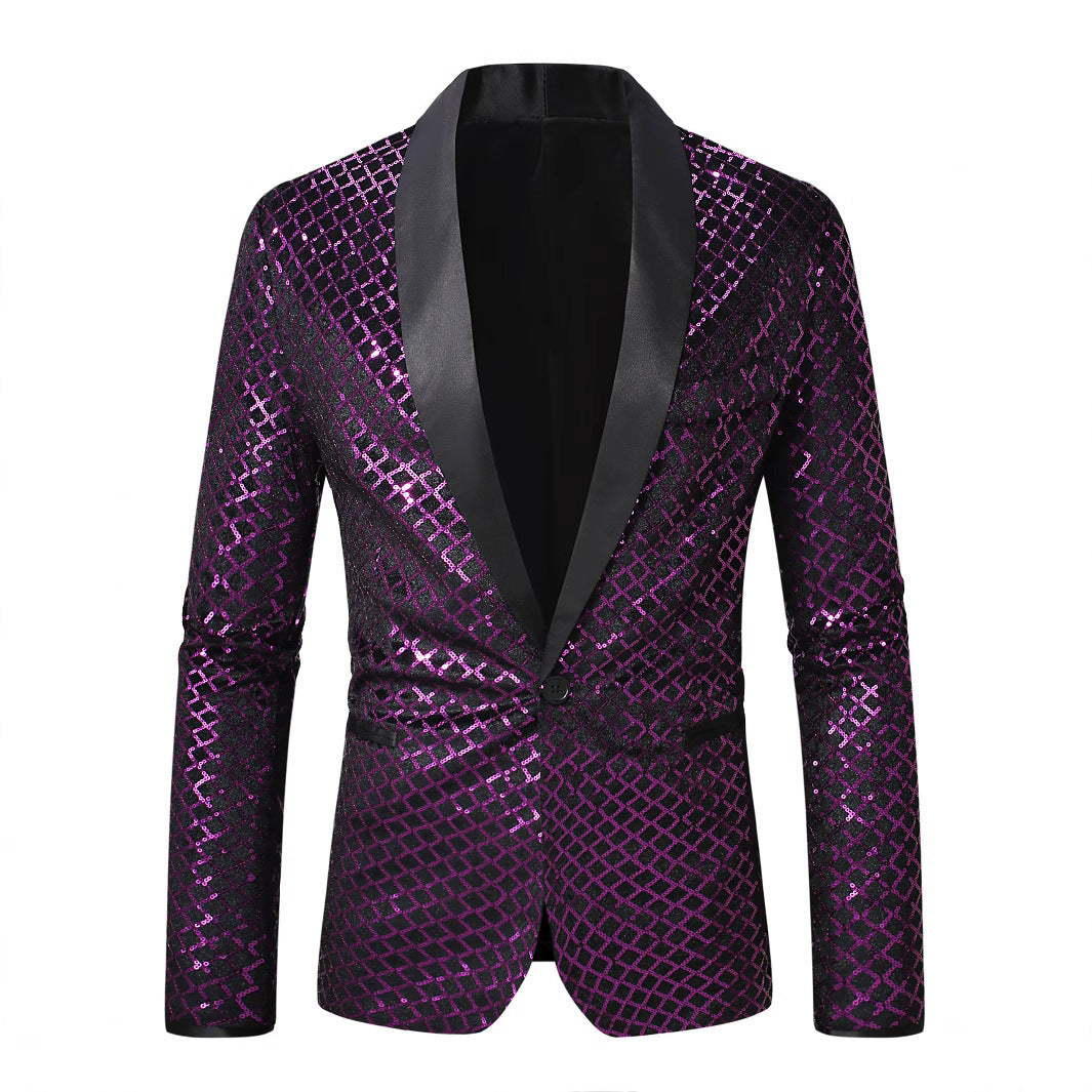 Herren schimmernder Pailletten Blazer mit modernem Design Aliams