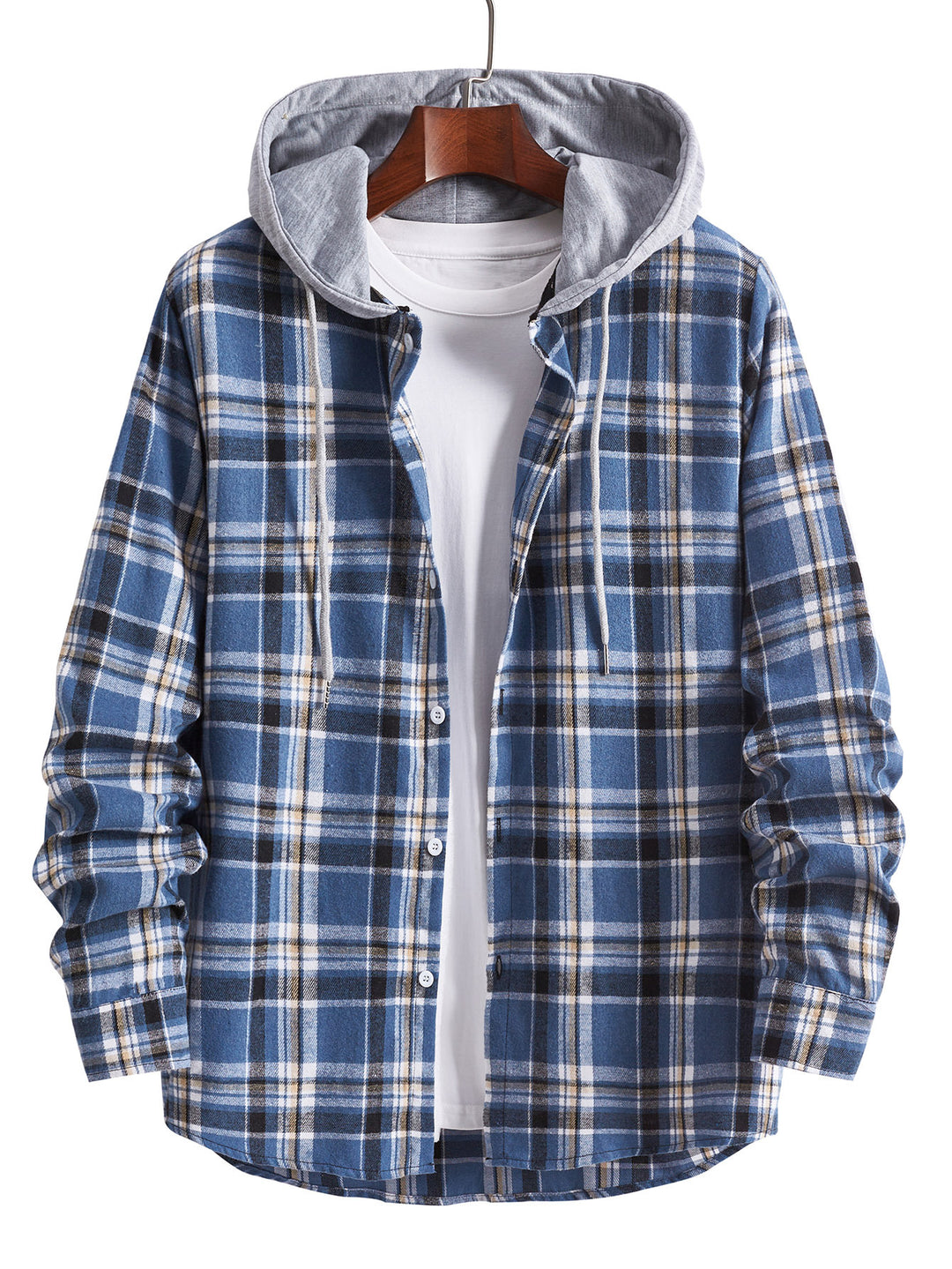 Herren Flanellhemd mit integrierter Kapuze Aliams