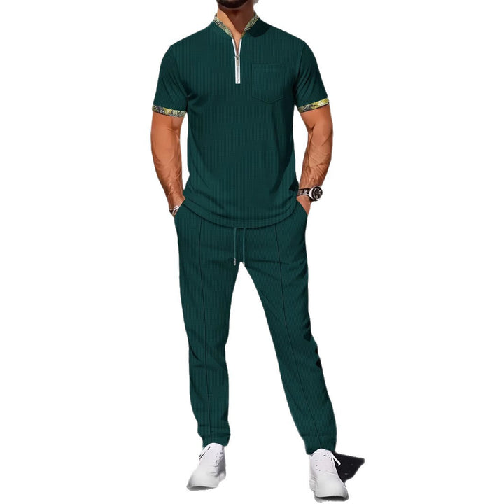 Herren sportliches Set mit Stehkragen und Reißverschluss Aliams