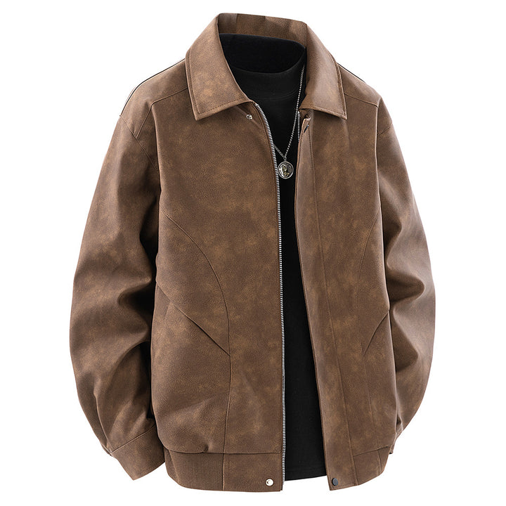 Herren Kunstlederjacke im modernen Schnitt mit vielen praktischen Taschen Aliams