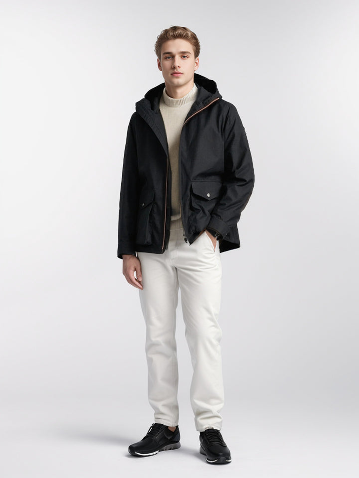 Herren wasserdichte Outdoormantel mit abnehmbarer Kapuze Aliams