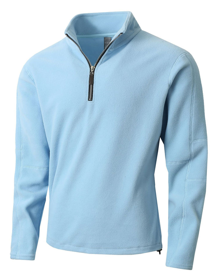 Herren Fleece-Pullover mit halblangem Reißverschluss und Stehkragen Aliams