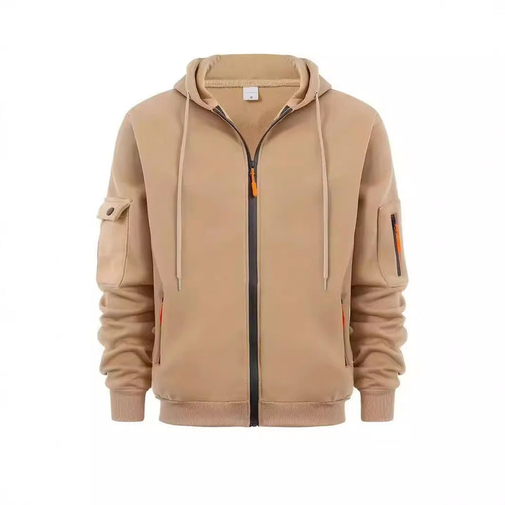 Herren funktionale Kapuzenjacke mit praktischen Reißverschlusstaschen Aliams