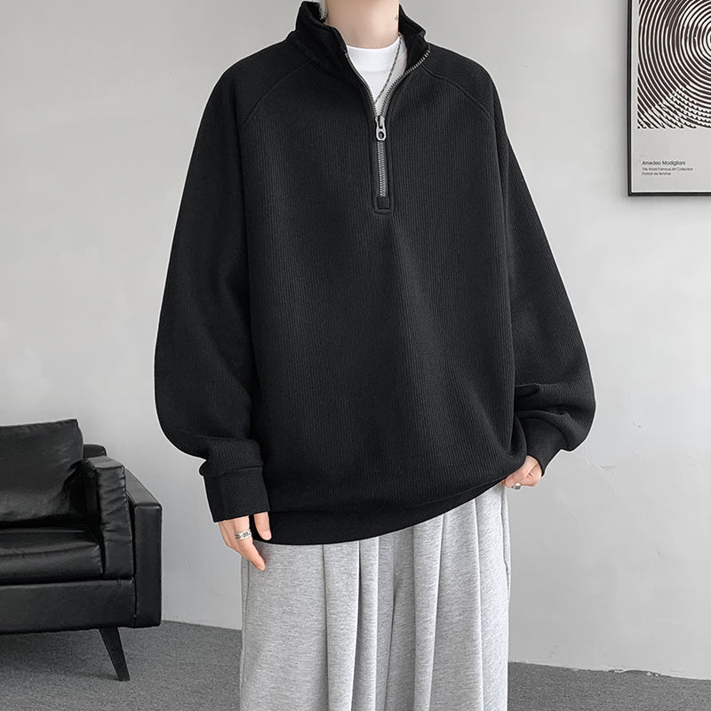 Herren Thermo-Pullover mit Stehkragen und hochwertiger Struktur Aliams